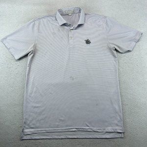 Holderness & Bourne Men’s Polo Shirt Large  Stripes Golf  *Flaw*